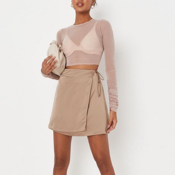 Vintage Dresses & Skirts - 2/$45 Vintage Le Chateu Satin Wrap Tie Side Mini Slip Skirt